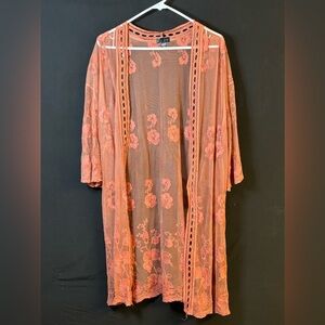 Lace cardigan large coral